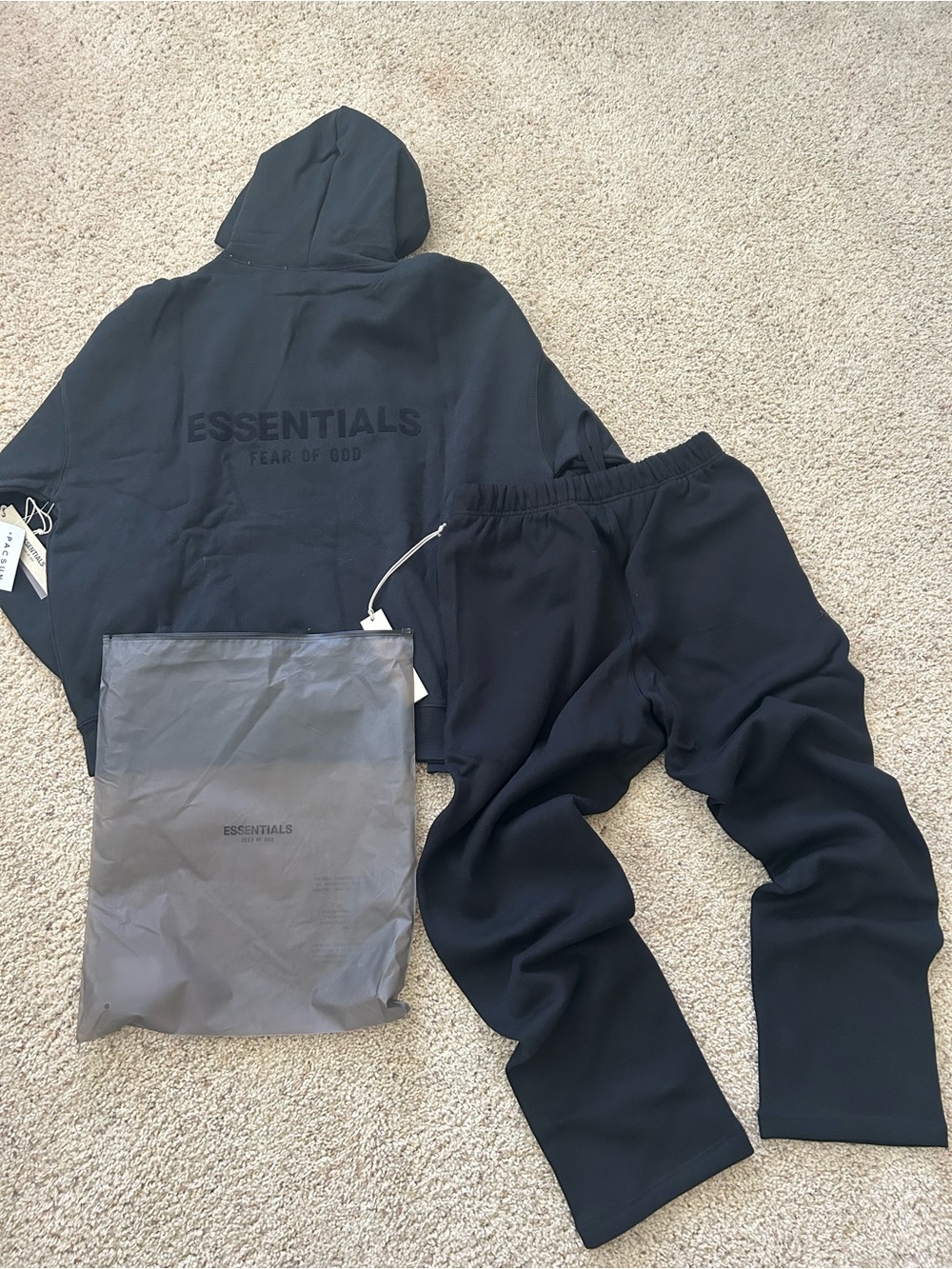 Essentials Men's Black Sweatpants - Picture 4 of 4